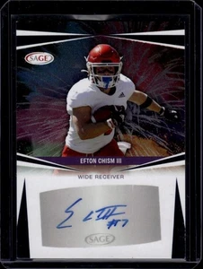 2025 SAGE HIT Low Series Autograph Blue #A-EC Efton Chism III Auto NE Patriots - Bild 1 von 2