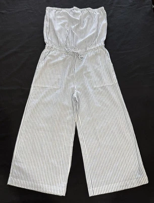 Mono Gap Capri Para Mujer Sin Tirantes Algodón Azul/Blanco Rayas IMPERFECTO Mediano Foto 1 de 4