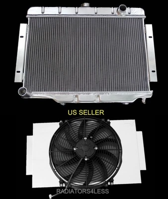 RADIADOR ALUMINIO 3 FILAS CON CUBIERTA VENTILADOR 16" 1972-1986 JEEP SERIE CJ5 CJ6 CJ7  Foto 1 de 2