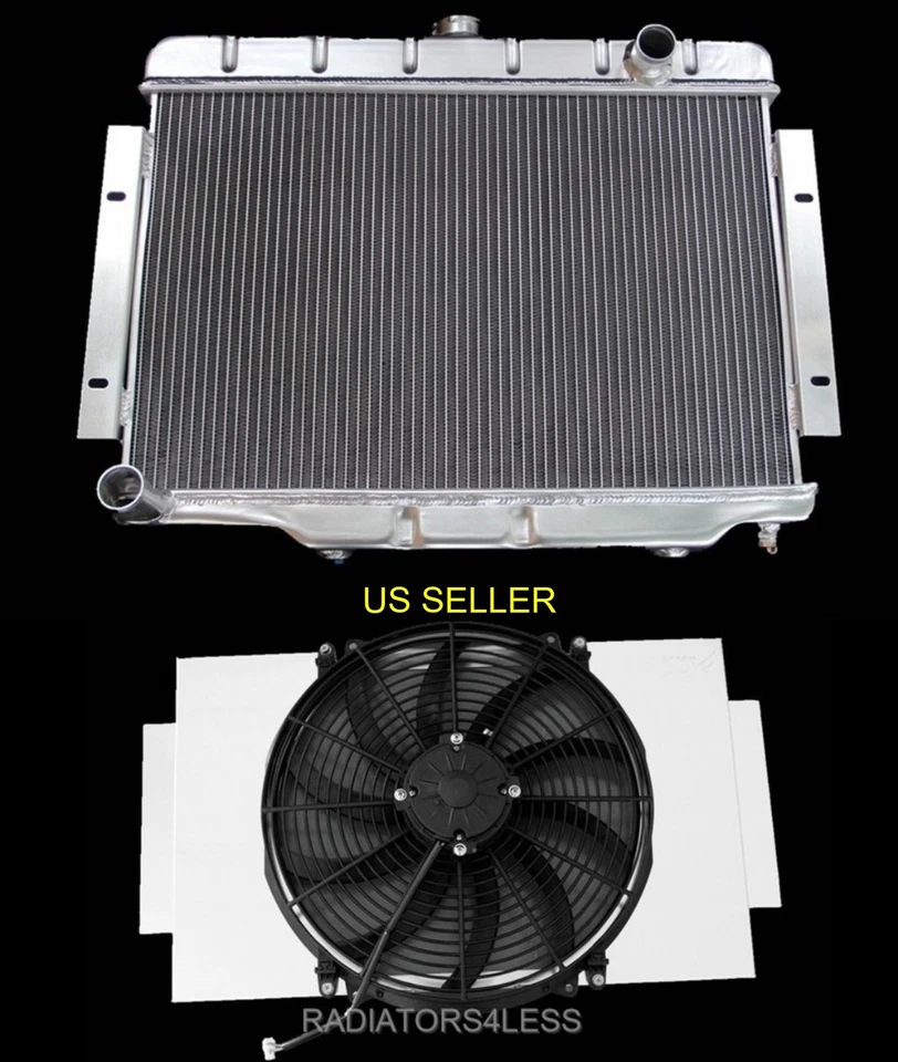 RADIADOR ALUMINIO 3 FILAS CON CUBIERTA VENTILADOR 16" 1972-1986 JEEP SERIE CJ5 CJ6 CJ7  Foto 1 de 2