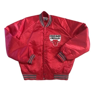 Vintage ChalkLine Chicago Bulls Satin Jacket Mens Sz Large Red 90s Rare NBA - Picture 1 of 5