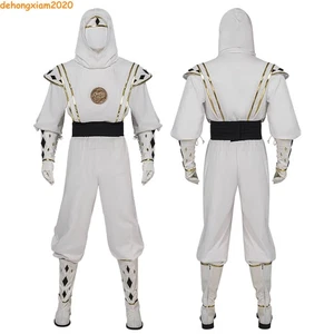 Power Rangers White Ninja Morph Men Cosplay Custome Halloween Outfits Full Suit - Picture 1 of 22