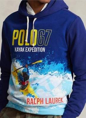 NUEVO CON ETIQUETAS Polo Ralph Lauren Para Hombres XXL Kayak Expedición Gráfico Polar Sudadera con Capucha Sudadera Foto 1 de 4