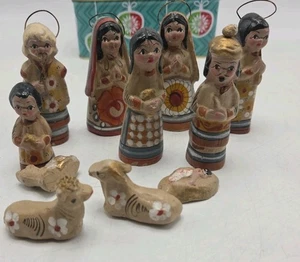 Belén mexicano de colección arte popular cerámica arcilla 11 piezas pintado a mano suroeste  - Imagen 1 de 8
