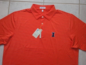 Peter Millar Men's Large Illinois Fighting Illini Summer Comfort Polo Shirt - Picture 1 of 7