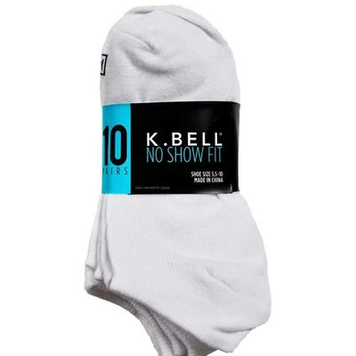 K.Bell NO SHOW FIT 10 PAIRS/PACK WOMEN'S SOCKS SHOE SIZE 5.5-10 - Image 1 of 3