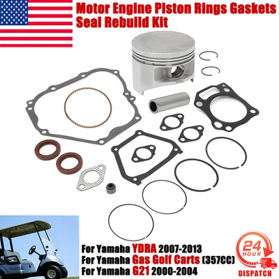 For Yamaha Golf Cart G21 G22 G29 G27 Engine Piston Rings Gasket Seal Rebuild Kit - Image 1 of 4
