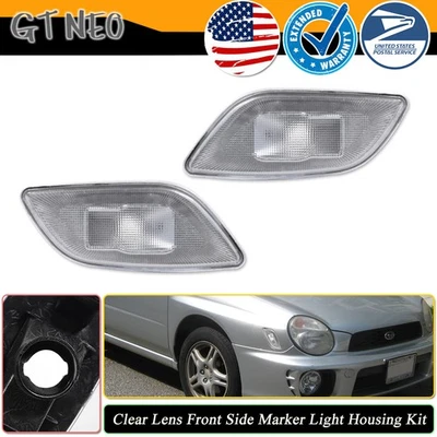 Lente cromada para 02-03 Subaru Impreza marcador frontal luces de señal lente izquierda+derecha Foto 1 de 4