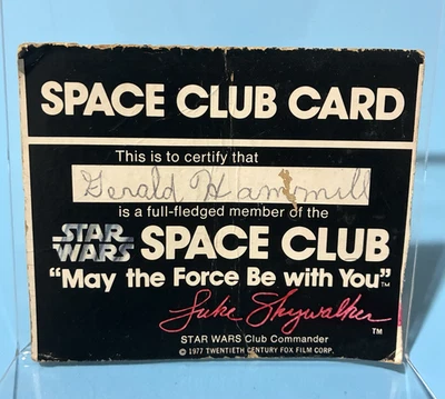 Tarjeta de membresía vintage 1977 Star Wars Early Bird Space Club Foto 1 de 4