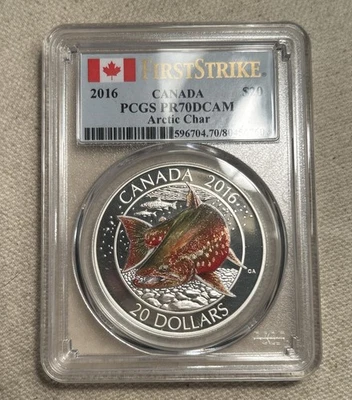 2016 Canada $20 PCGS PR70DCAM Arctic Char Canadian Salmonids - Image 1 of 2
