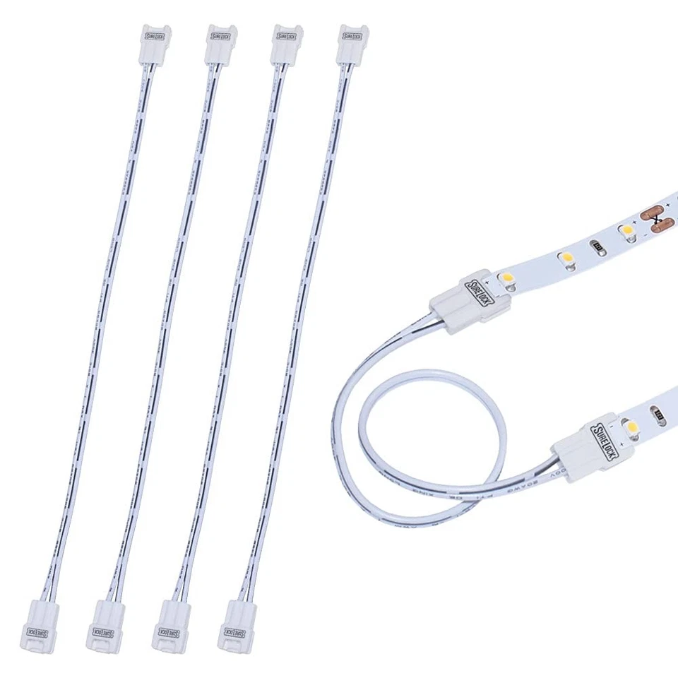 Armacost Lighting SureLock 560724 White LED Tape Light Wire Lead Connector – 5