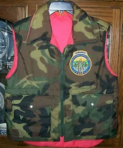 GUNSMITH Reversable Vest Camo Orange Insulated sz Small Hunting Shooter Gunshop - Picture 1 of 12