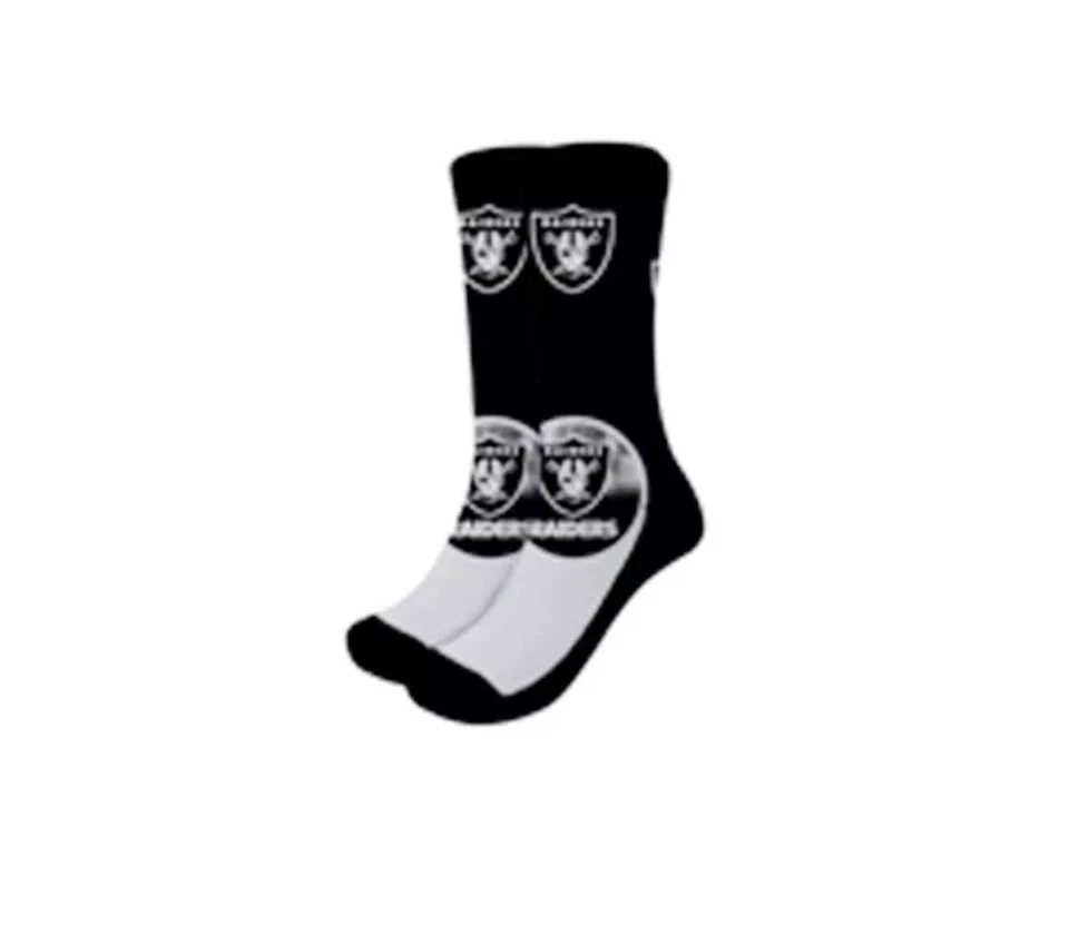 Calcetines de vestir Raiders Jumbo a cuadros para hombre talla única para la mayoría de los equipos de fútbol americano de la NFL🌴 Foto 1 de 1