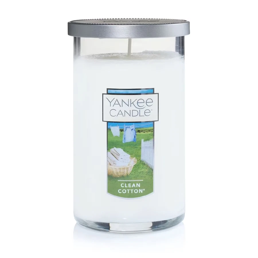 Yankee Candle vaso mediano de una sola mecha vela algodón limpio 14,25 oz Foto 1 de 1