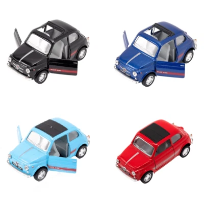 Modellino Auto Fiat 500 D'Epoca. Auto Giocattolo Scala 1:24 con Porte Apribili. - Immagine 1 di 4