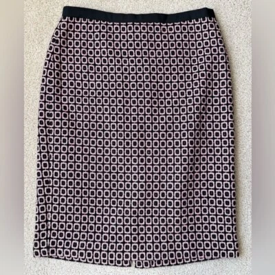 Falda lápiz Talbots tweed mezcla de lana rosa y negro estampado geométrico talla 6 nueva sin etiquetas Foto 1 de 4