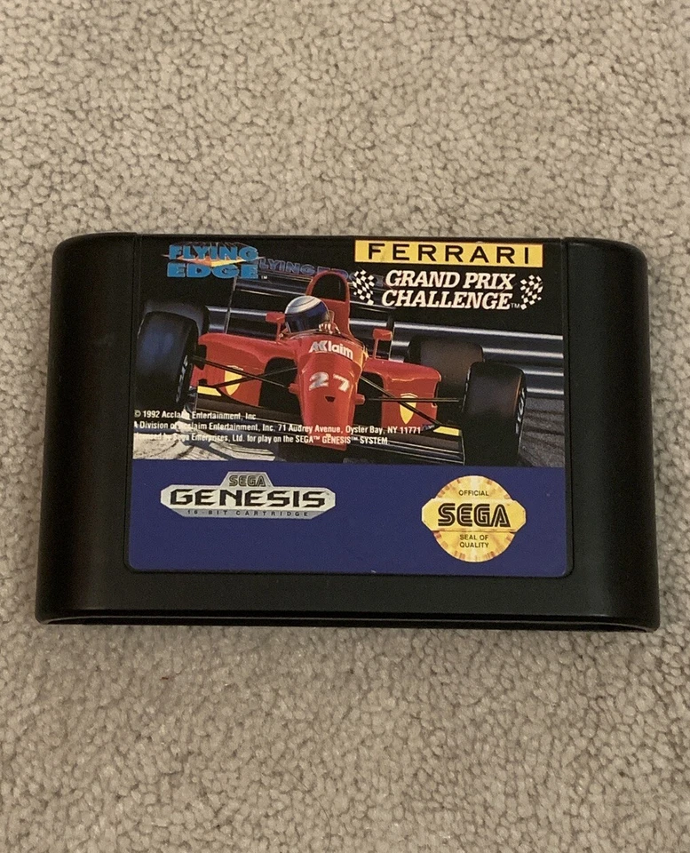 Ferrari Grand Prix Challenge (Sega Genesis, 1993) Cart Only *Tested Working* - Image 1 of 4