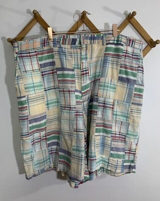 Vintage Shorts Plaid Madras 1980s 40 - Image 1 of 4