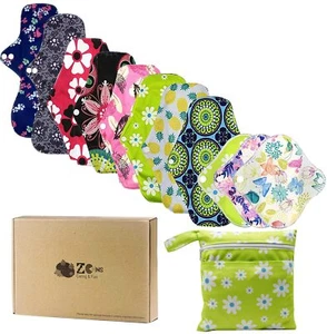 11 Pieces Mix Size Reusable Menstrual Napkins Pads for Light Medium Heavy Flo... - Picture 1 of 9