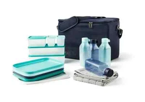 New Tupperware 16 Piece Arctic Picnic Set Complete Set for 4 People Blue - Bild 1 von 1