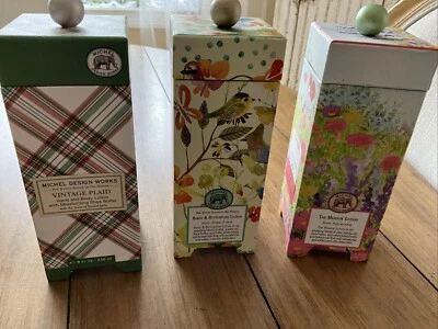 Michel Design Works 3 件装复古格子鸟和蝴蝶草甸乳液 — 第 1/4 张图片