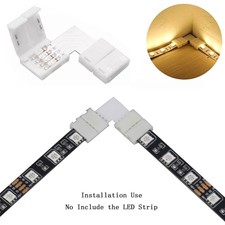 10Pcs L-shape 4Pin RGB 5050 LED Strip Light Connector 10MM Light Connectors
