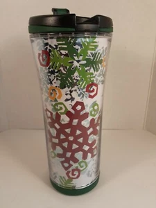 2007 Starbucks Silver Snowflake Winter/Christmas Holiday Travel Tumbler 16 oz. - Picture 1 of 5