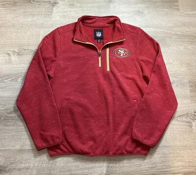 Ropa del equipo de la NFL de los 49ers de San Francisco para hombre suéter rojo grande chaqueta con cremallera Qtr🔥 Foto 1 de 4