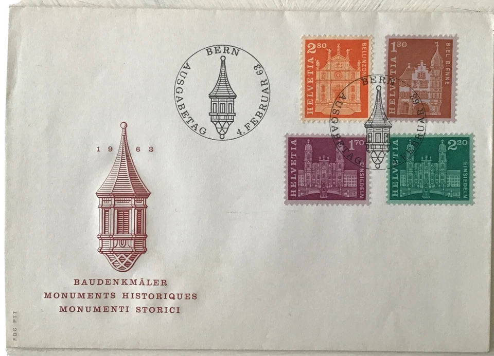 Switzerland 1963 Architectural Monuments high Value FDC Bern SHS High Cat - Image 1 of 2