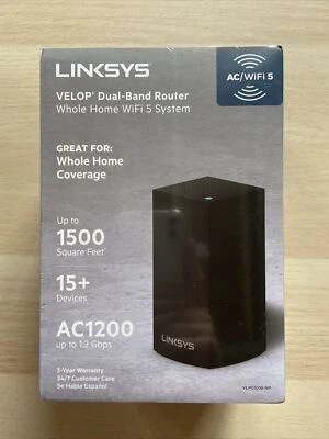 Brand New Sealed Linksys VELOP Dual-Band Router Whole Home WIFI 5 System AC1200 - Image 1 of 4