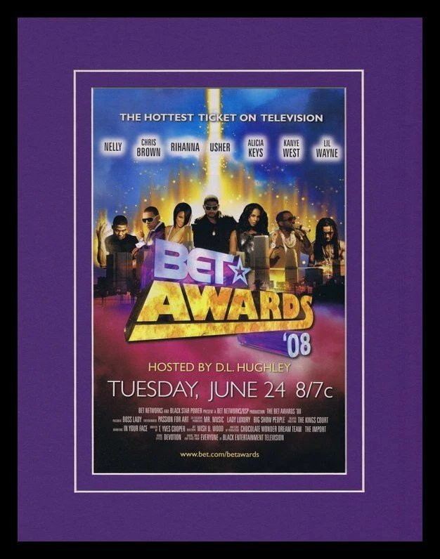 BET Awards 2008 11x14 anuncio original enmarcado Rihanna Kanye West Nelly Foto 1 de 1