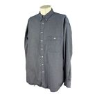 Eddie Bauer Men's Button Down Long Sleeve 100% Cotton Navy Blue Check Shirt Xlt