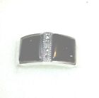 LOVELY BLACK ONYX RING SET IN STERLING SILVER/9.2MM WIDE/SIZE 7.75/-4 MARQUISITE