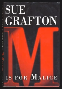 Signed Sue Grafton M is for Malice Mystery Kinsey Millhone Female Private Eye PI - Picture 1 of 2