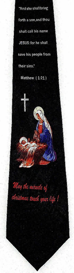 NEW! Miracle of Christmas Nativity Scene Holiday Seasonal Novelty Necktie #1899 - Image 1 of 1