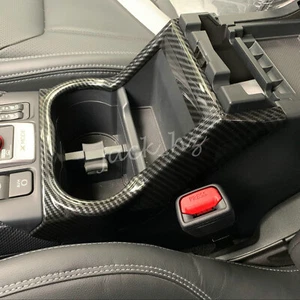 Carbon Fiber Interior Cup Holder Cover For Subaru Forester 2019-2024 Accessories - Picture 1 of 5