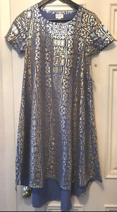 ❤️Elegante Vestido CARLY LuLaRoe Azul con Lámina Dorada ~ XS ~ NUEVO CON ETIQUETAS X-Pequeña ELEGANCIA❤️ - Imagen 1 de 1