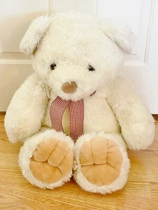 Vintage Fiesta Teddybär rot Gingham Weihnachtsschleife creme Stofftier Plüsch XL 28 Zoll Vernon, CA - Bild 1 von 11
