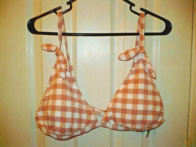 No Boundaries Mujer Junior Bikini Top Traje de Baño 1X (17) Verano Coral Cuadros Foto 1 de 2