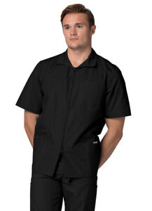 Adar Men Short Sleeve Medical Scrub Doctor Nursing Front Zipper Scrub Jacket