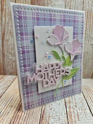 Handmade Greeting Card Keepsake Quality ocbrandy  Mothers Day alstroemeria - Image 1 of 2