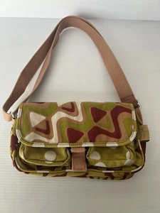 KIPLING Crossbody Satchel Bag CHILLY AFR Polka Dots Chartreuse Travel Zip Pocket - Picture 1 of 15