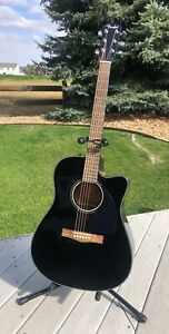 Fender Classic Design CD-140SCE Acoustic/Electric Guitar Black with Stand Mint