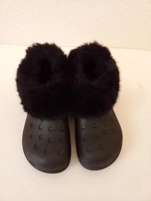 Zapatillas de tobillo para mujer de piel sintética de goma negras para interiores y exteriores talla 10 Foto 1 de 4