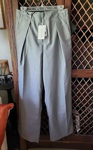  NWT Commense Women Street Fold Over Waistband Wide Leg Dress Pants Gray L New - Picture 1 of 13