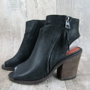 Lucky Brand Damen Leder Absatz Stiefeletten 5,5 M schwarz Booties zehenfrei Terrie - Bild 1 von 12