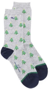 Vineyard Vines Women’s Holiday Tree Crew Socks Blue Green Gray NWT - Picture 1 of 5