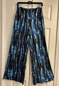 AROLINA blau & schwarz Strick Palazzo Hose ~ 31" Schrittlänge ~ Large - Bild 1 von 3
