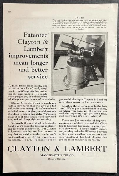 Soplador Clayton & Lambert 158 1929 AD “Longer & Better Service” C&L Foto 1 de 1
