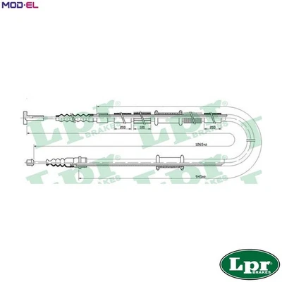 CABLE PULL PARKING BRAKE C0341B FOR LANCIA 839A4.000/A7.000/A9.000 1.7L 4cyl - Image 1 of 4